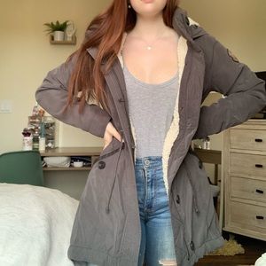 Abercrombie sherpa utility coat jacket